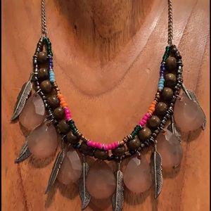 Boho silvertone necklace